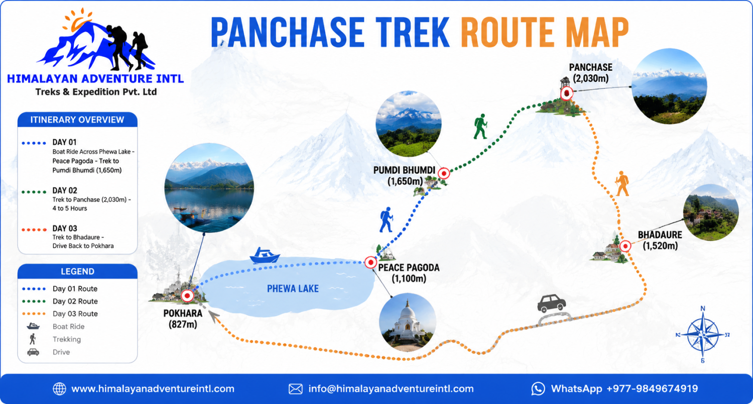 Panchase Trek route map