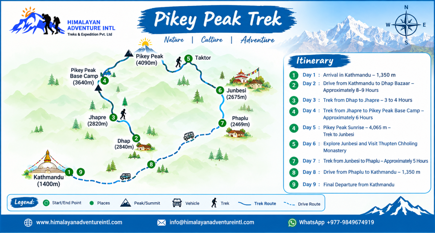 Pikey Peak Trek route map